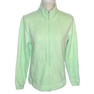 IZOD Lime Green Full Zip Fleece Jacket - Size Small Petite